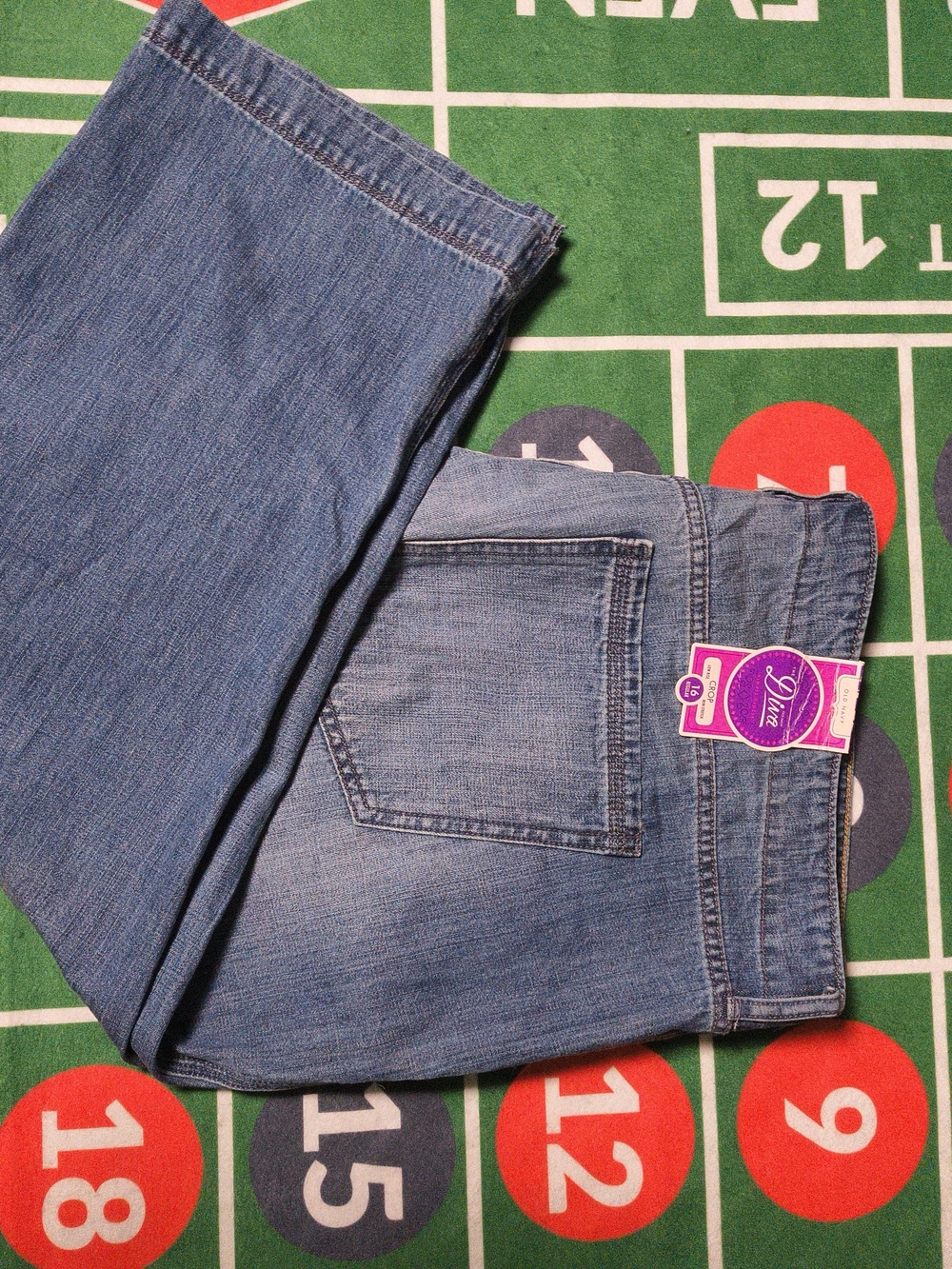Diva Denim High-Rise Crop Jeans Women's Size 16 Navy Blue Stretch Denim